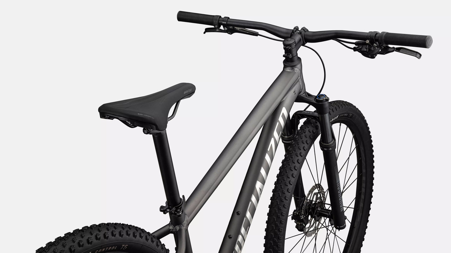 2025 Specialized rockhopper expert bike satin smoke / gloss chrome xs