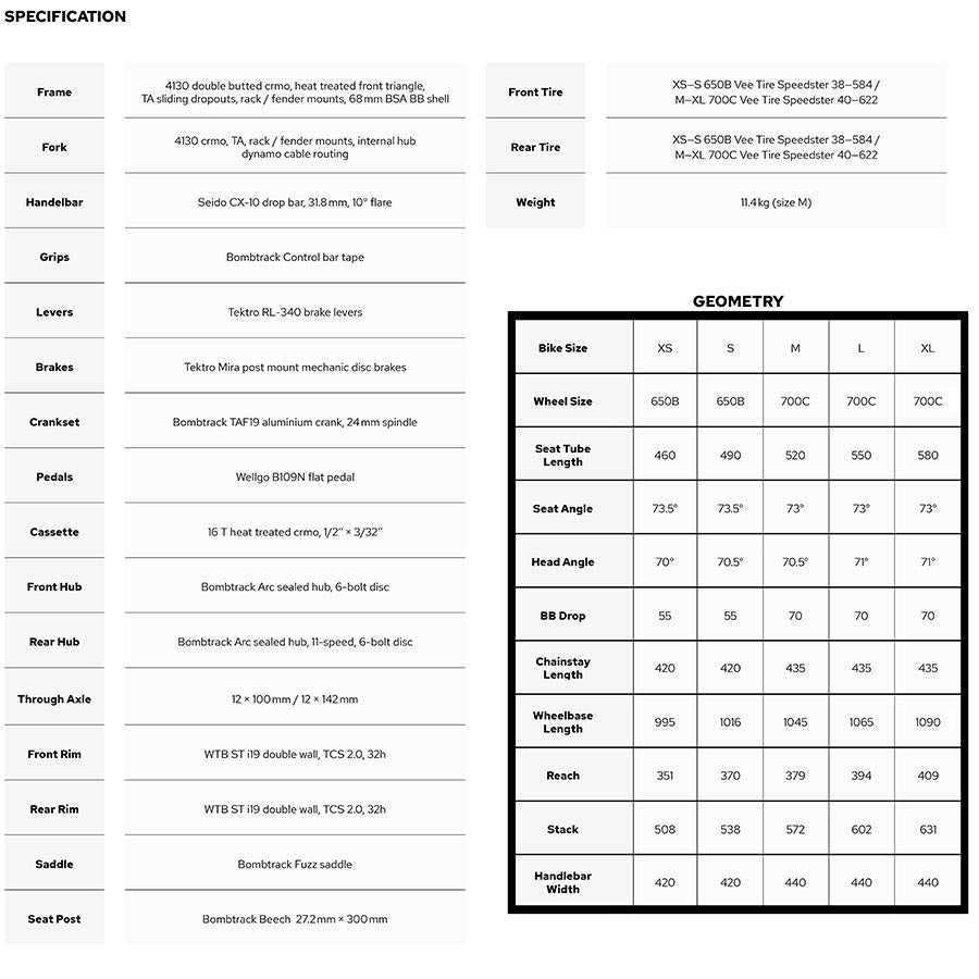 Bombtrack Arise Road Bicycle 650B Black XS