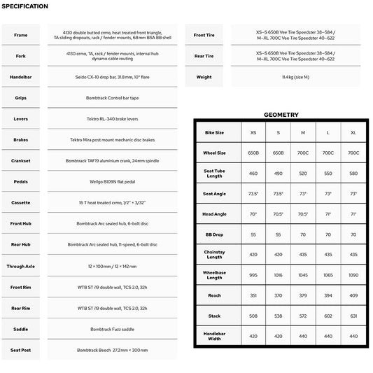 Bombtrack Arise Road Bicycle 700C Black XL