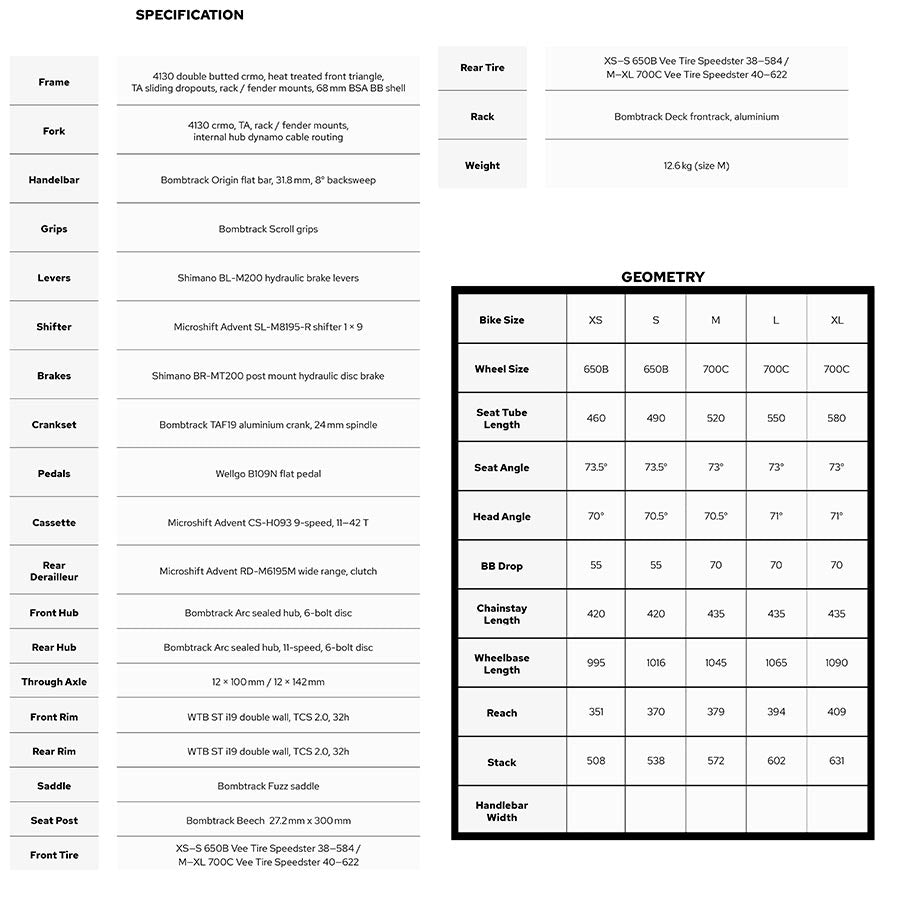 Bombtrack Arise Geared Commuter Bicycle 650B Black S