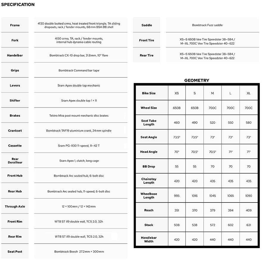 Bombtrack Arise SG Apex Road Bicycle 700C Black M