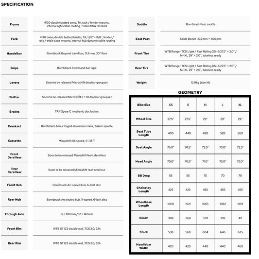 Bombtrack Beyond 1 Touring Bicycle 27.5 Black XS