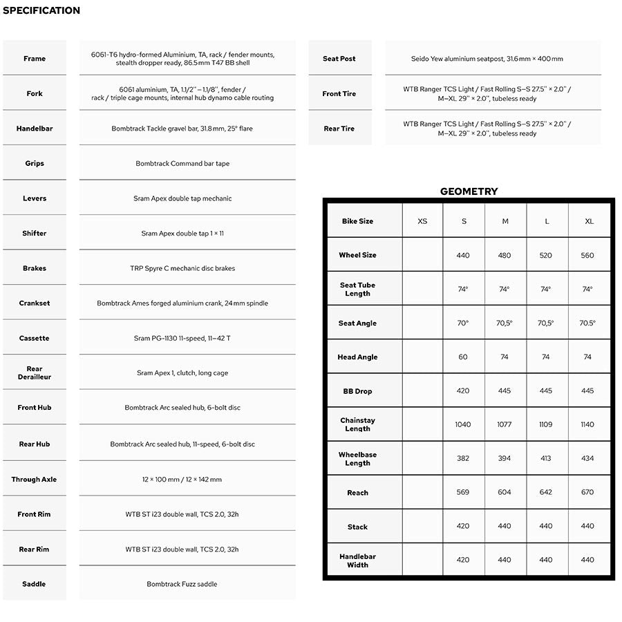 Bombtrack Beyond AL Touring Bicycle 700C Red L