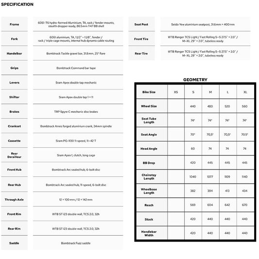 Bombtrack Beyond AL Touring Bicycle 700C Red L