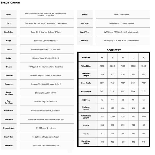 Bombtrack Audax AL Road Road Bicycle 700C Grey M