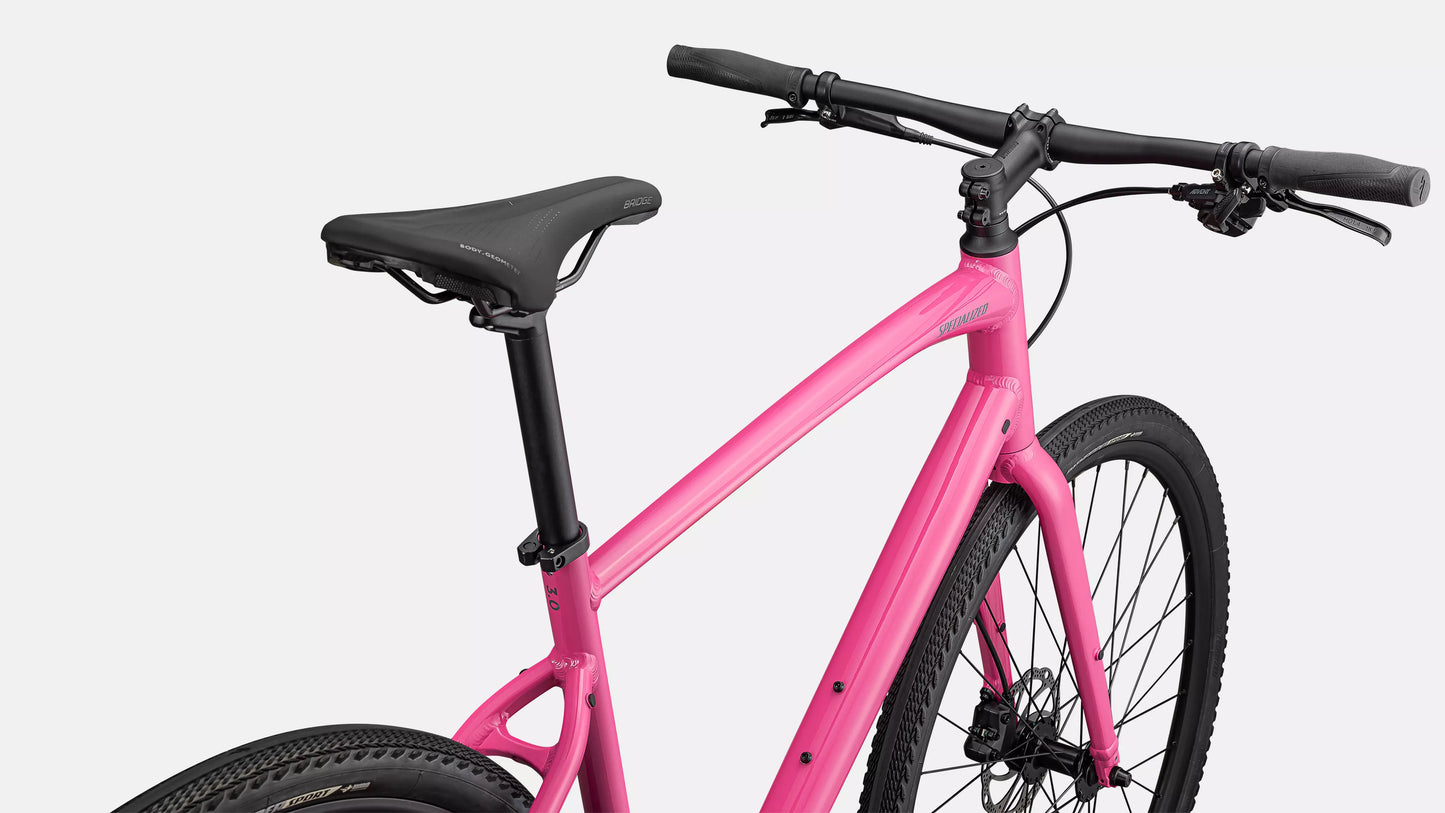 2025 Specialized sirrus x 3.0 km bike gloss rebel pink / ashen grey reflective xl