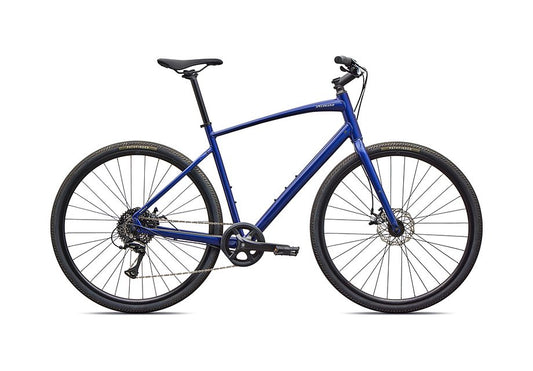 2026 Specialized Sirrus X 1.0 Km Bike Gloss Majesty Metallic / Dolomite Metallic Frost Reflective L