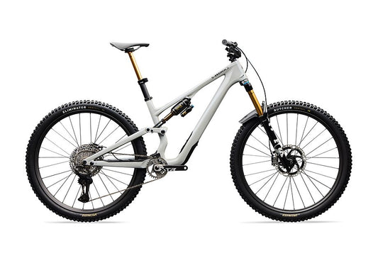 2026 Specialized Stumpjumper 15 S-Works Di2 Bike Gloss Dolomite Metallic / Smoked Liquid Metal S4