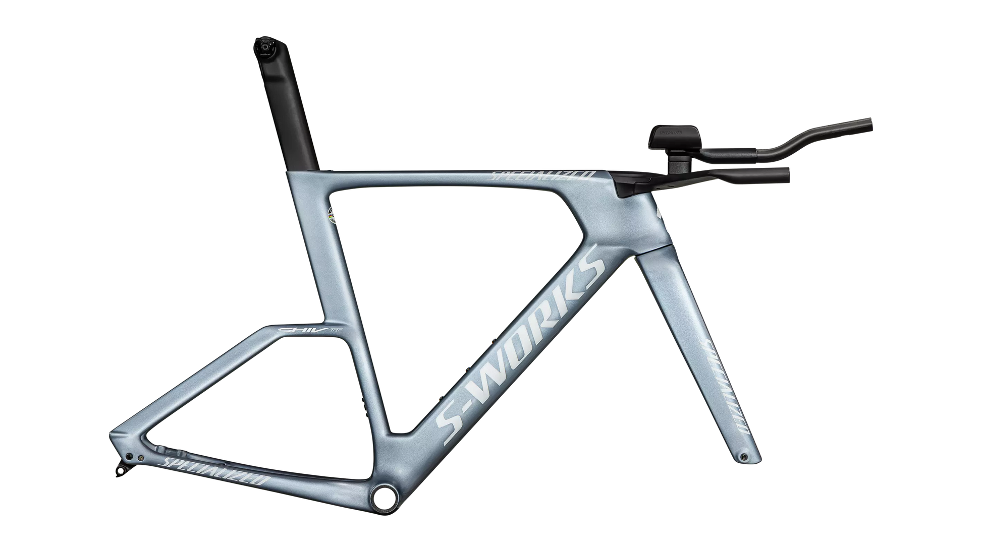 Specialized shiv tt S-Works module gloss glacial metallic / red to gold pearl edge fade / metallic white silver xs [b2bsync]