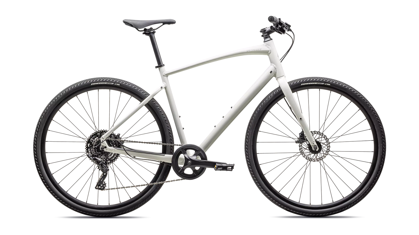 2025 Specialized sirrus x 2.0 km bike gloss dune white / dove grey reflective xs [b2bsync]