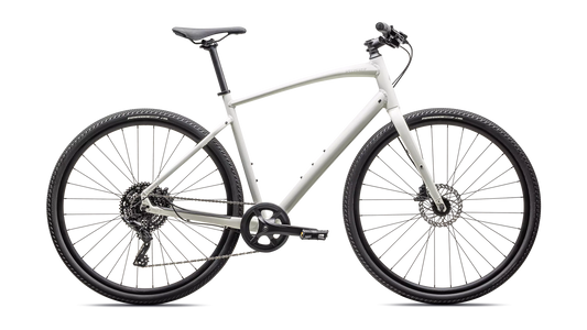 2025 Specialized sirrus x 2.0 km bike gloss dune white / dove grey reflective xs [b2bsync]