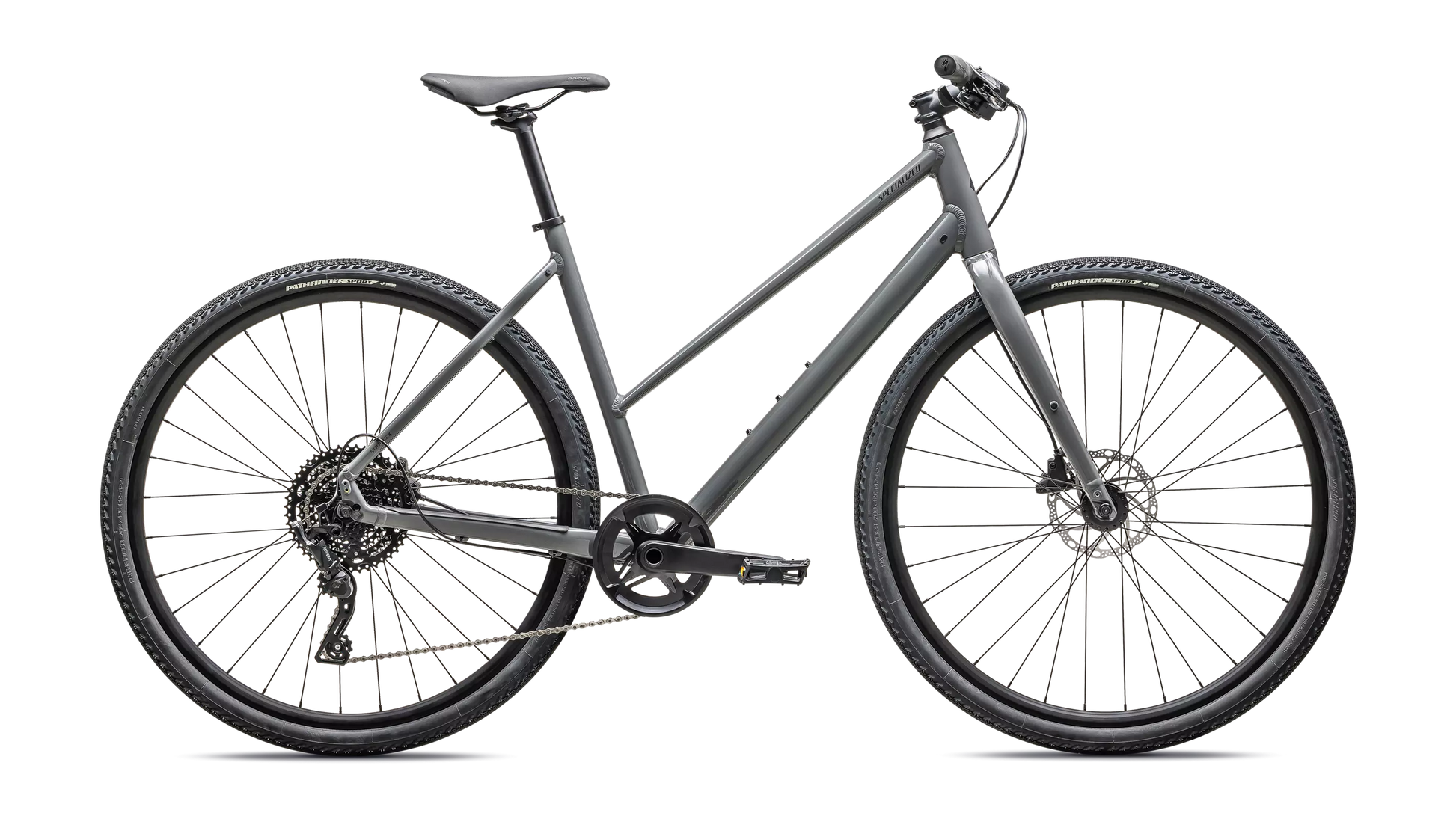 2025 Specialized sirrus x 3.0 st km bike gloss ashen grey / black liquid metal reflective xs [b2bsync]