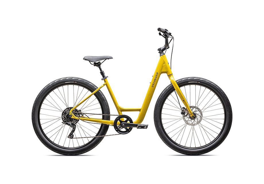 2025 Specialized roll 3.0 low entry bike gloss sulphur / dune white macro speckle / satin smoke reflective s