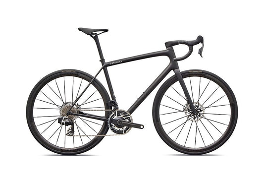 2026 Specialized Aethos S-Works Axs Bike Satin Carbon / Gloss Dolomite Metallic 49