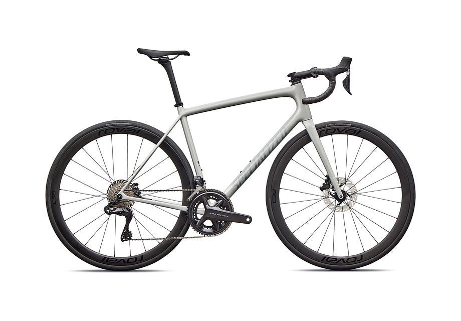 2026 Specialized Aethos Expert Di2 Bike Gloss Dolomite Metallic / Blue Pearl Over Shadow Silver 56