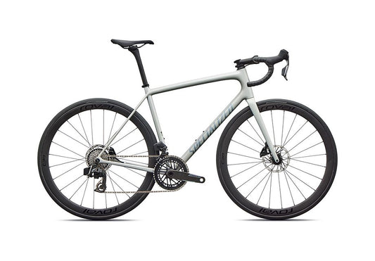 2026 Specialized Aethos Expert Axs Bike Gloss Dolomite Metallic / Blue Pearl Over Shadow Silver 54
