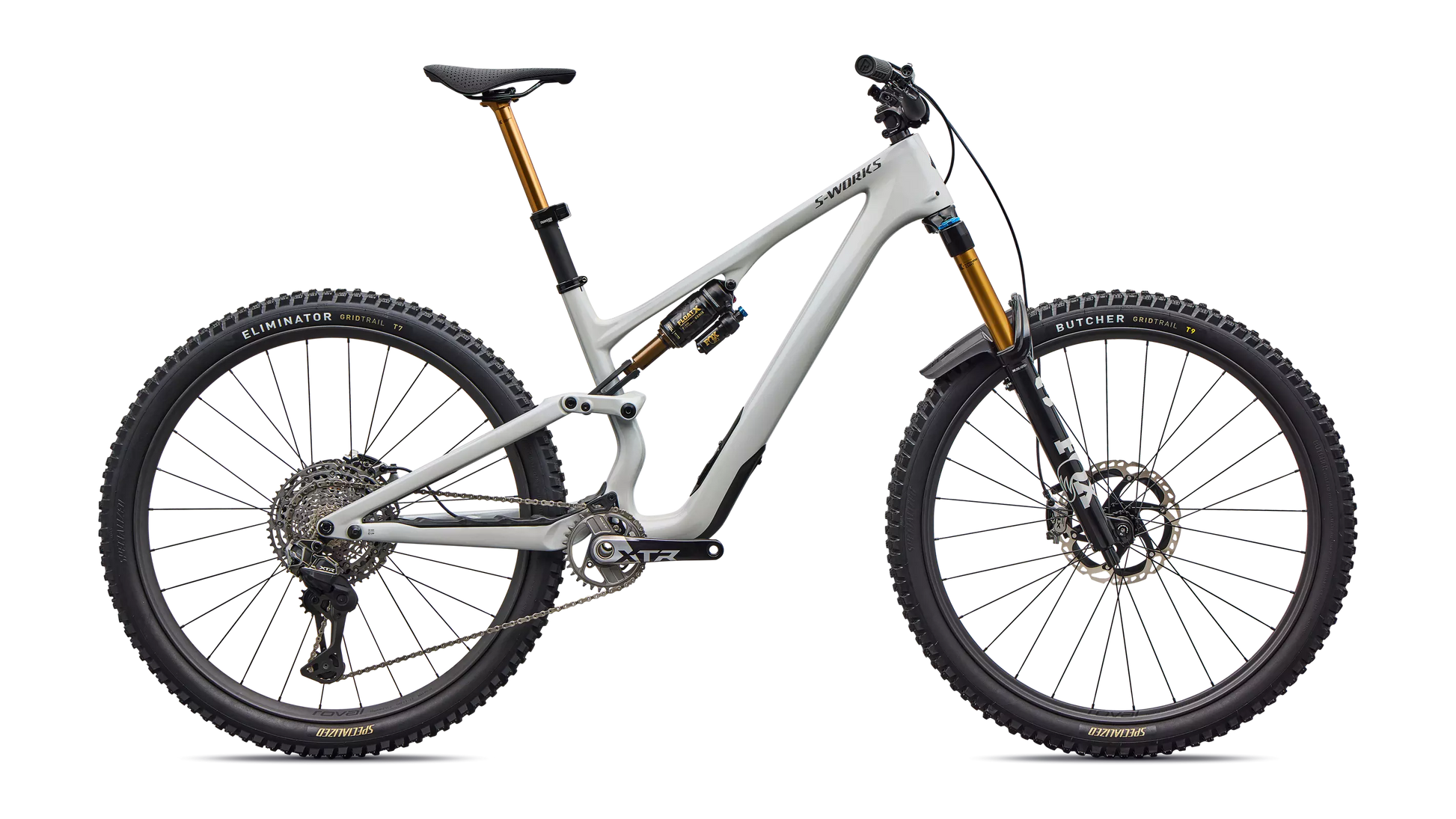 2026 Specialized Stumpjumper 15 S-Works Di2 Bike Gloss Dolomite Metallic / Smoked Liquid Metal S1 [b2bsync]