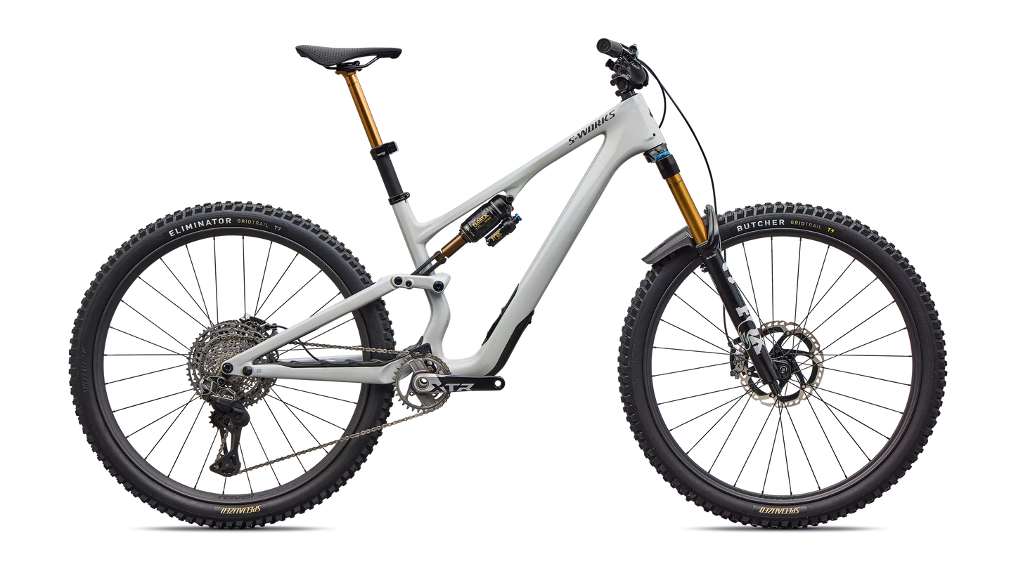 2026 Specialized Stumpjumper 15 S-Works Di2 Bike Gloss Dolomite Metallic / Smoked Liquid Metal S2 [b2bsync]