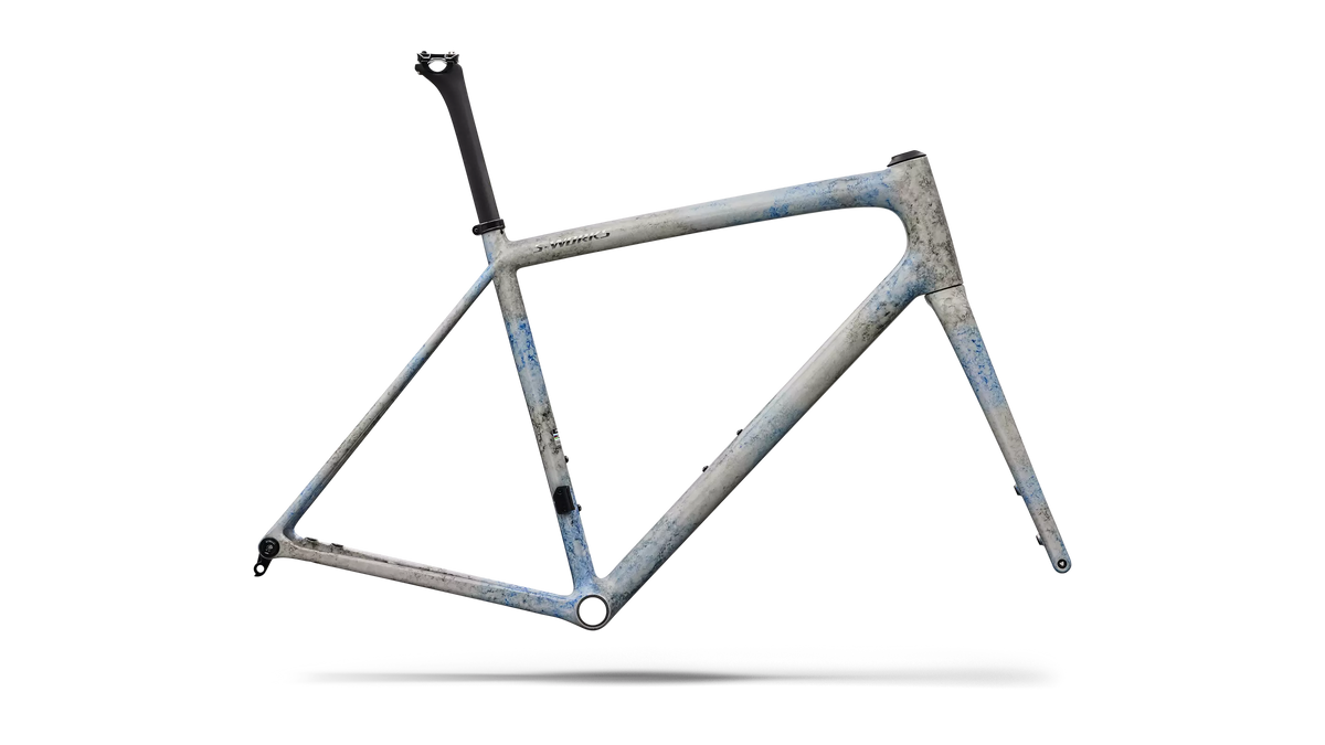 Specialized Aethos S-Works Frmset Gloss Blue + Black Ink Wash / Chrome 58 [b2bsync]