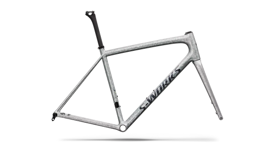 Specialized Aethos S-Works Frmset Gloss Silver Blurred Impasto / Black Pearl 58 [b2bsync]