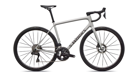 2026 Specialized Aethos S-Works Di2 Bike Gloss Dolomite Metallic / Satin Nebula Metallic 56 [b2bsync]