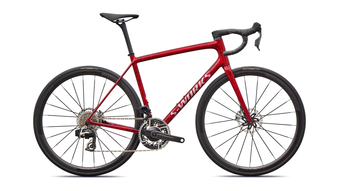 2026 Specialized Aethos S-Works Axs Bike Sandstone Metallic Base / Red Tint 61 [b2bsync]