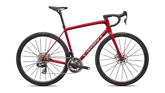 2026 Specialized Aethos S-Works Axs Bike Sandstone Metallic Base / Red Tint 61 [b2bsync]
