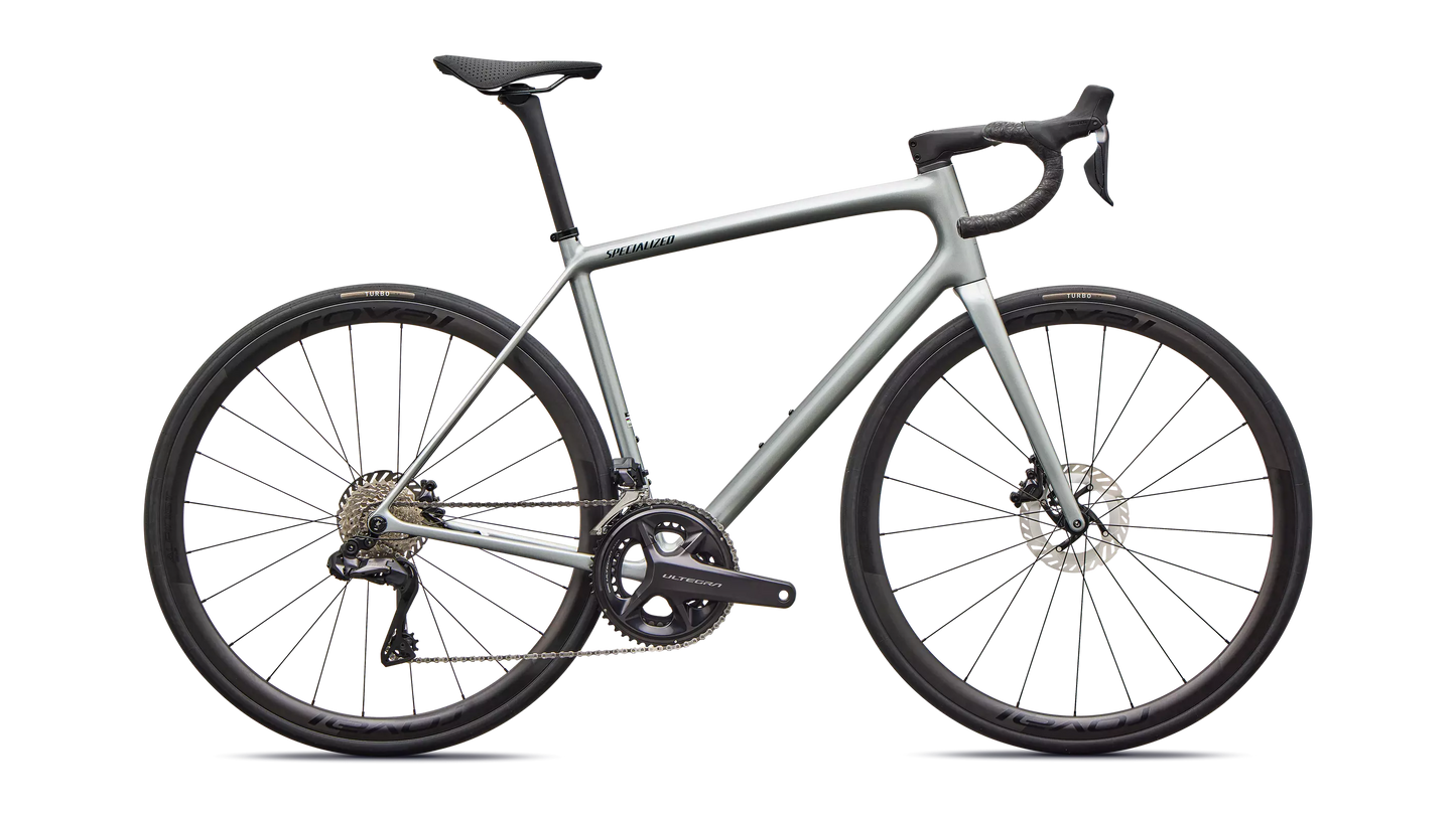 2026 Specialized Aethos Pro Di2 Bike Gloss Shadow Silver / Emerald Metallic 61 [b2bsync]