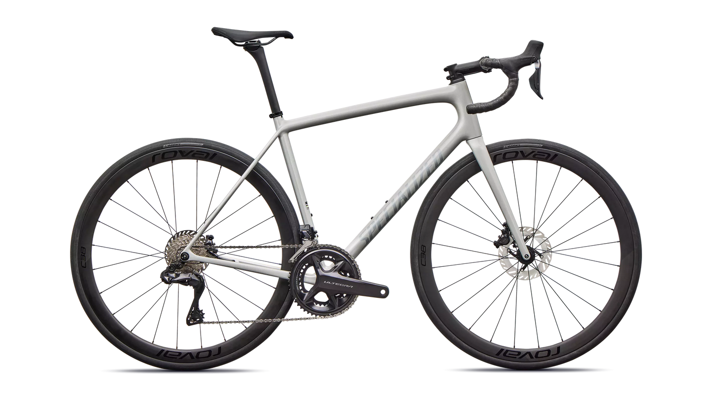 2026 Specialized Aethos Expert Di2 Bike Gloss Dolomite Metallic / Blue Pearl Over Shadow Silver 61 [b2bsync]