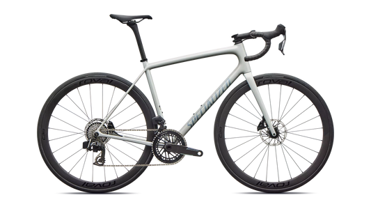 2026 Specialized Aethos Expert Axs Bike Gloss Dolomite Metallic / Blue Pearl Over Shadow Silver 61 [b2bsync]