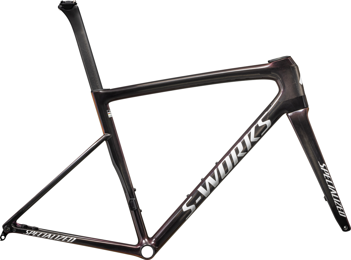 S-Works Tarmac SL8 Frameset - FACT 12R Carbon - GLOSS CARBON / VIAVI MAGANTA GOLD / CHAOS RED PEARL / WHITE / 44