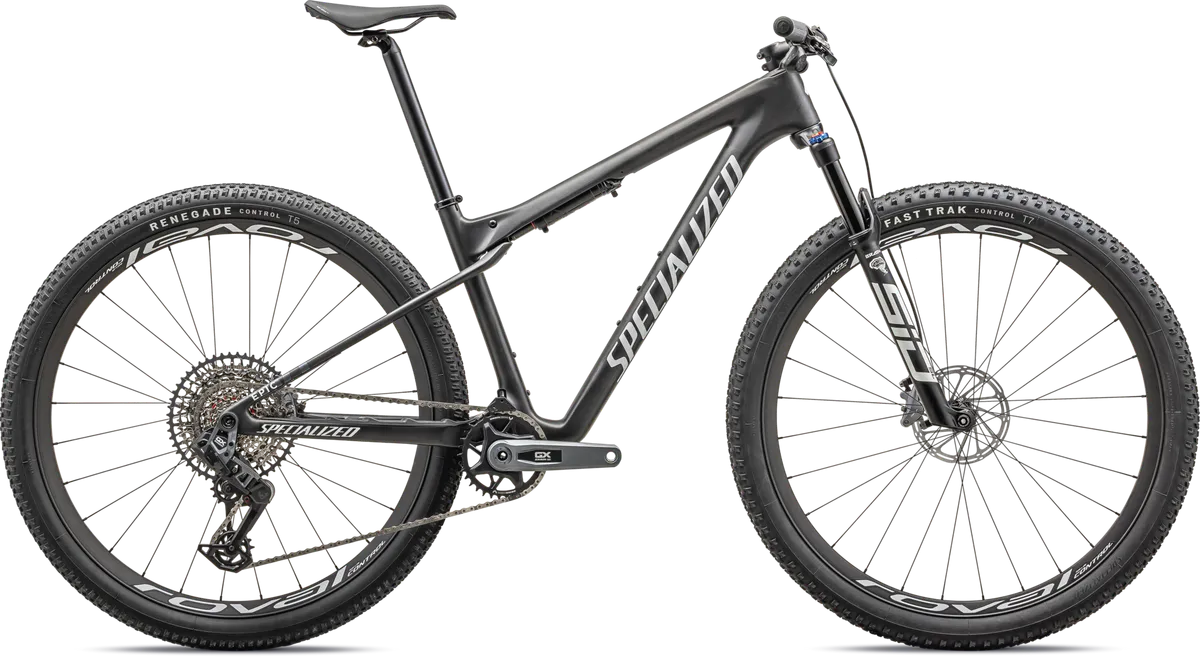 Epic World Cup Expert - SRAM GX AXS, RockShox Select+ - Satin Carbon / White Pearl / XS