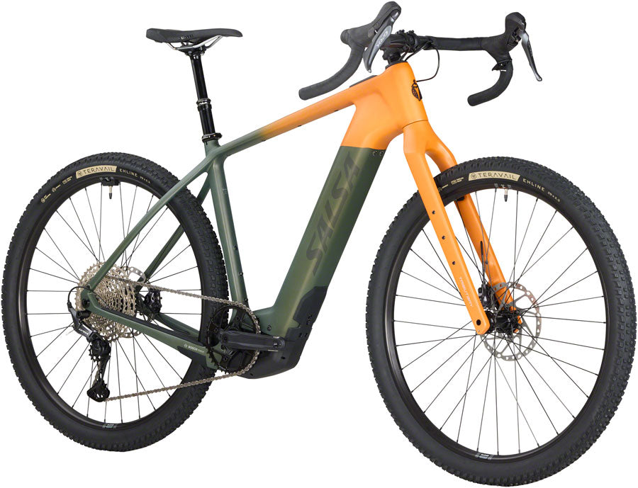 Salsa Tributary C GRX 820 Ebike - 29" Carbon Dark Pine/Terracotta X-Small