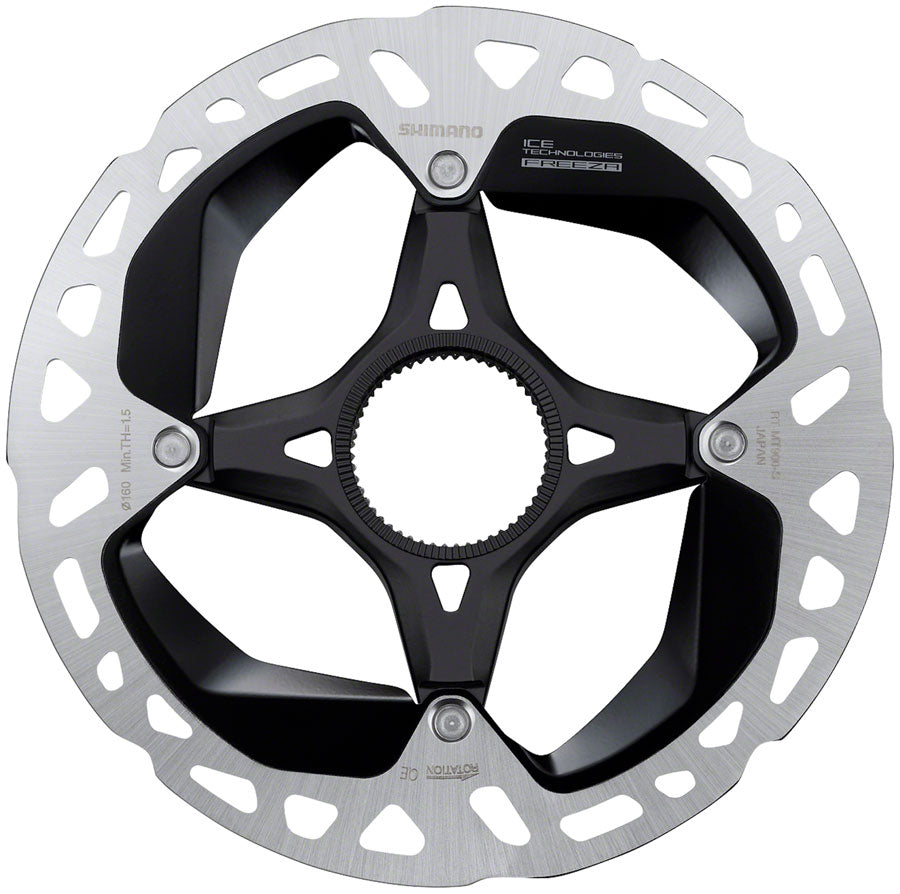 Shimano XTR RT-MT900-S Disc Brake Rotor - 160mm Center Lock Internal Tooth Lock Ring Silver/BLK