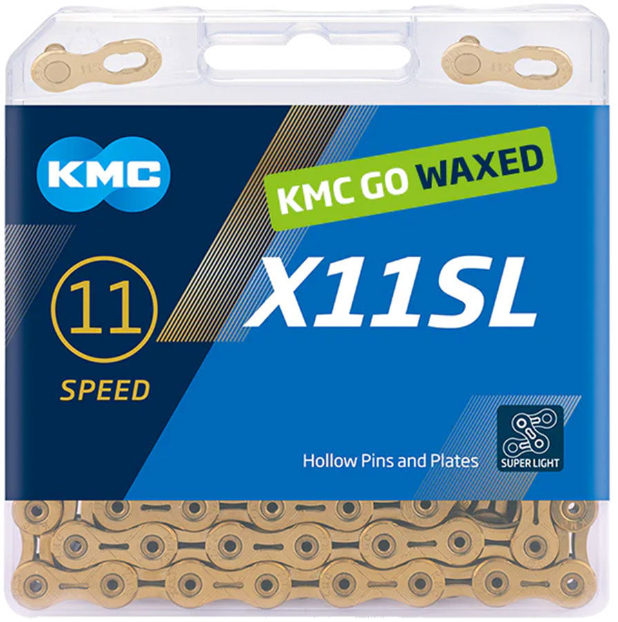 KMC X11SL Waxed Chain - 11-Speed 118 Links Ti Gold