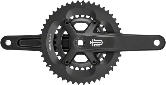 microSHIFT Sword BLK 2x Crankset - 165mm 9-Speed 48/31t 110/80 Asym BCD JIS Square Taper Spindle Interface BLK