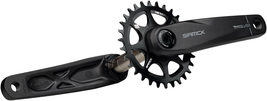 Samox Silver TM-1 Crankset - 160mm 3-Bolt Direct Mount 30t Chainring 24mm Chromoly Spindle BLK