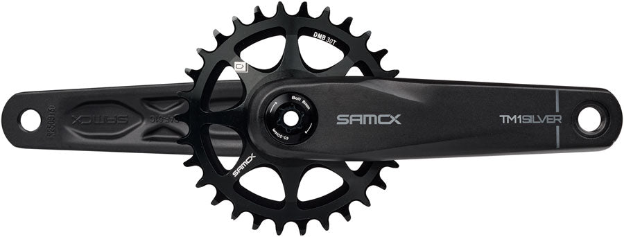 Samox Silver TM-1 Crankset - 160mm 3-Bolt Direct Mount 30t Chainring 24mm Chromoly Spindle BLK