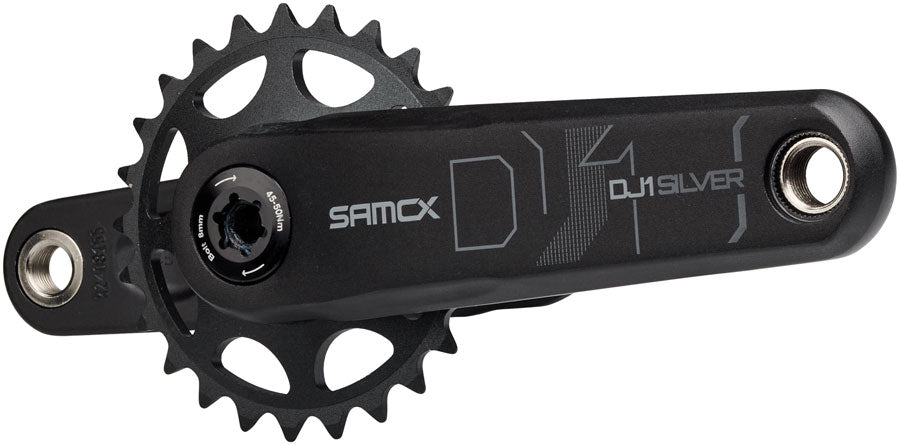 Samox Silver DJ-1 Crankset - 160mm 3-Bolt Direct Mount 25t Chainring 24mm Chromoly Spindle BLK