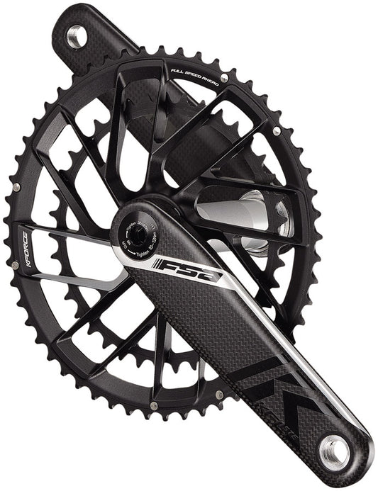FSA K-Force Team Edition Crankset 2x 50/34T Chainrings 165mm Arm Length Direct Mount Interface 386EVO Spindle Shimano 12-Speed – BLK
