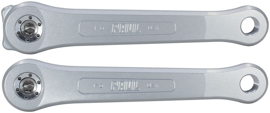 Paul Component Engineering 100% Pure Paul Crankset - 170mm Square Taper JIS Spindle Interface 3-Bolt Type Chainring Mount Silver