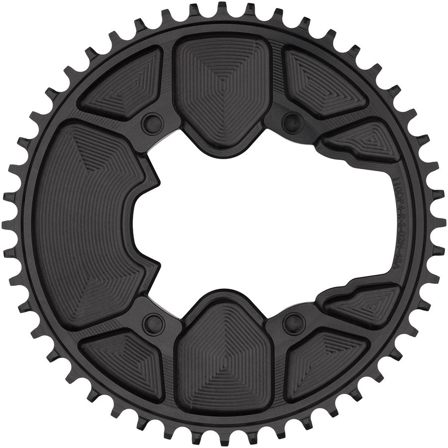 Wolf Tooth Aero Direct Mount 1x Chainring - 46t 4-Bolt Drop-Stop ST Compatible Shimano Dura-Ace R9200/R9200-P Only BLK