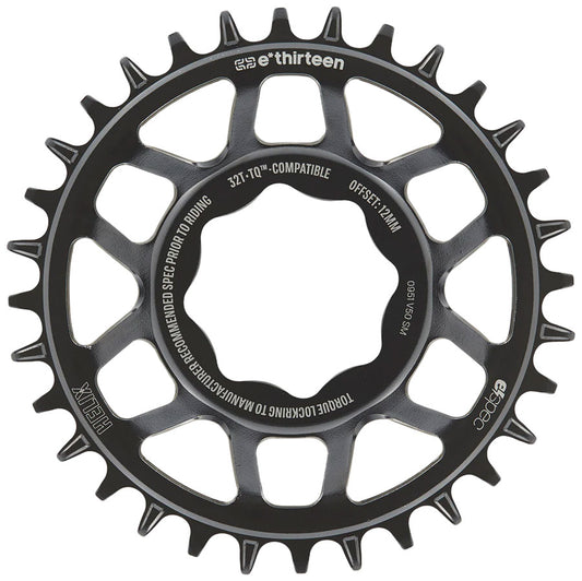 e*thirteen Helix Core e*spec  Chainring 32T TQ HPR50 Direct Mount 55mm Chainline 12mm Offset Shimano/Sram 11/12s Compatible BLK