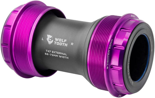 Wolf Tooth T47 External Bottom Bracket - T47 External 68/73mm For SRAM DUB Spindle Ultraviolet Purple