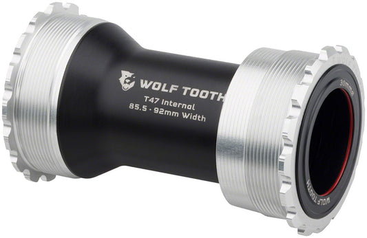 Wolf Tooth Bottom Bracket - T47 Inboard 85.5/92mm For 30mm Spindle Raw Silver