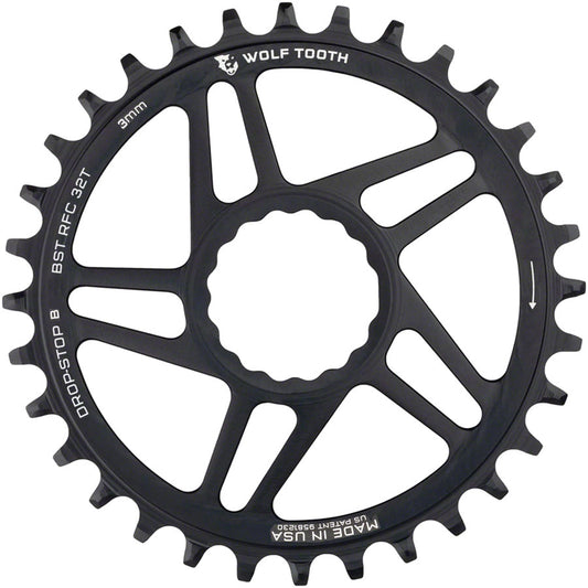 Wolf Tooth Direct Mount Chainring - 32t RaceFace/Easton CINCH Direct Mount Drop-Stop B For Boost Cranks 3mm Offset BLK