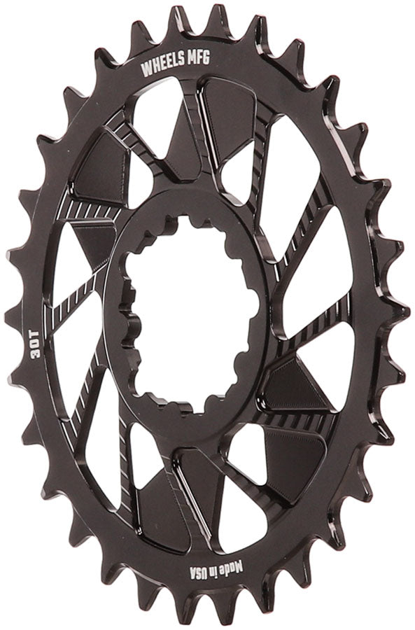 Wheels Manufacturing Direct Mount Chainring - 30t SRAM 3-Bolt Direct Mount 3mm Offset Compatible Hyperglide+ Chain BLK