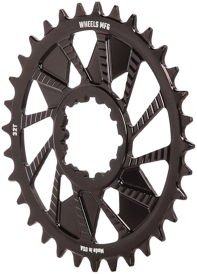 Wheels Manufacturing Direct Mount Chainring - 32t SRAM 3-Bolt Direct Mount 3mm Offset Compatible Hyperglide+ Chain BLK