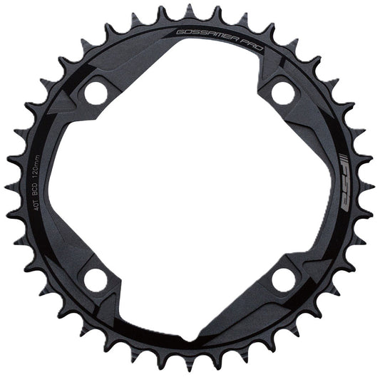 FSA Gossamer Pro Megatooth Chainring 1x 44T Tooth Count 120BCD 4-Bolt Pattern Narrow-Wide Profile – BLK