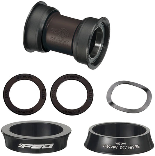 FSA PF30 to MegaExo Steel Bottom Bracket Kit for MTB with Adapter